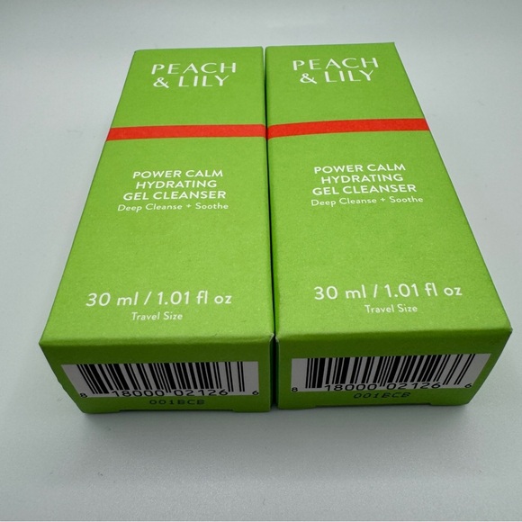 2x Peach & Lily Power Calm Hydrating Gel Cleanser 1.01oz Travel Mini Set - Picture 2 of 5